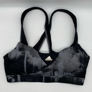 Adidas Black & Gray Padded Sports Bra Size Medium